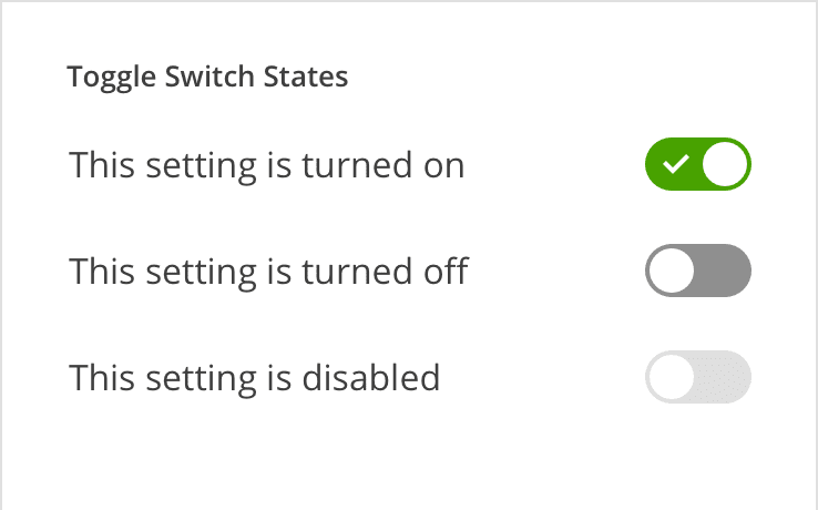 Toggle switch states