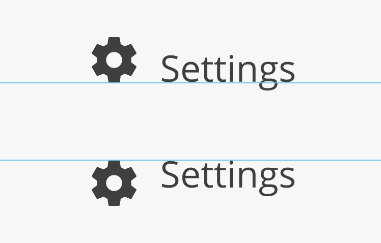 icon text wrong alignment