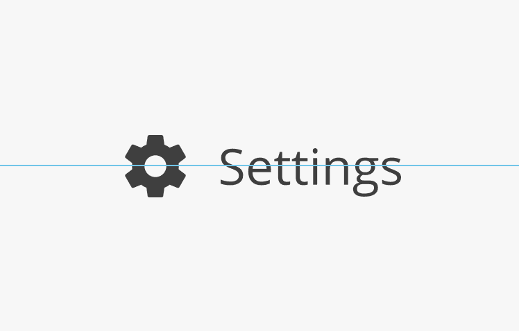 icon text centered