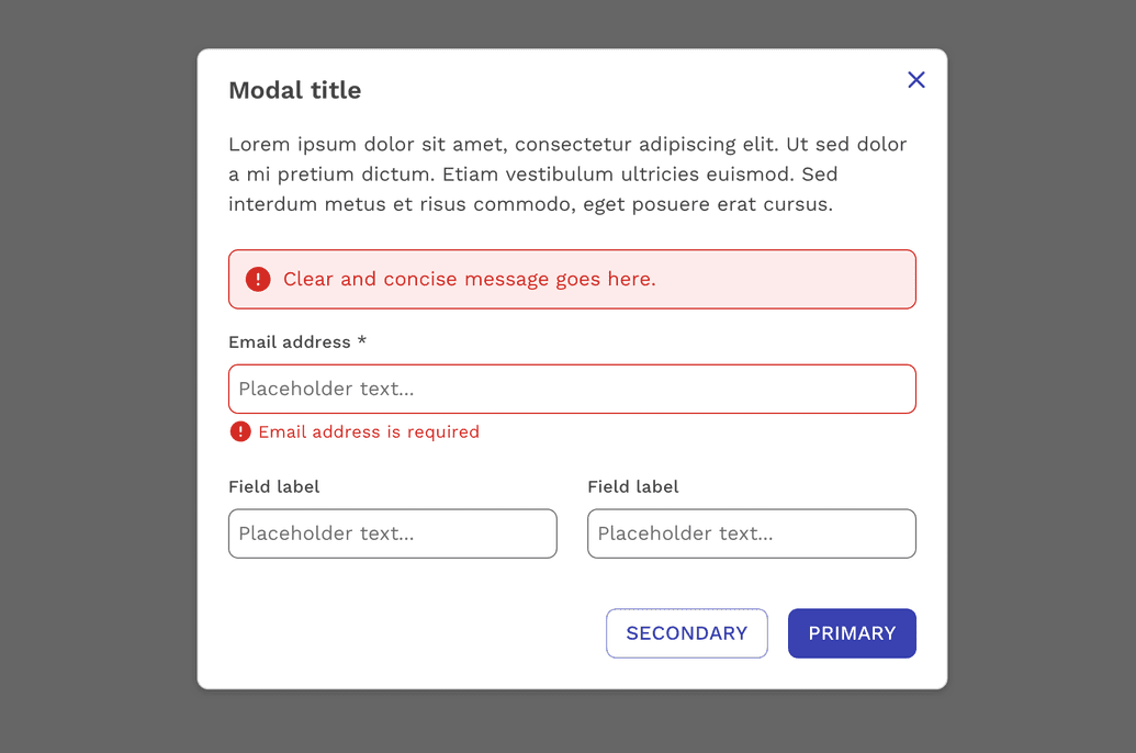 modal validation