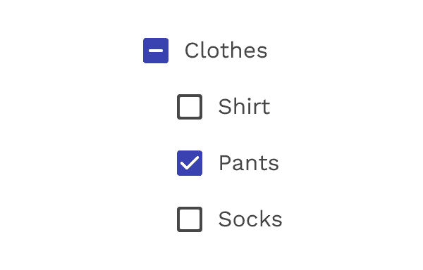 Checkbox parent child example