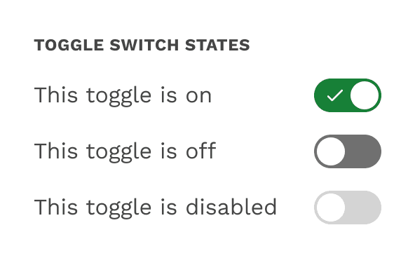 Toggle switch states