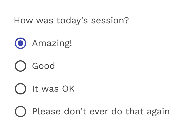 Radio buttons example