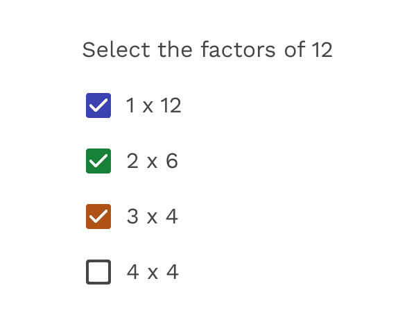 Checkbox incorrect multi color