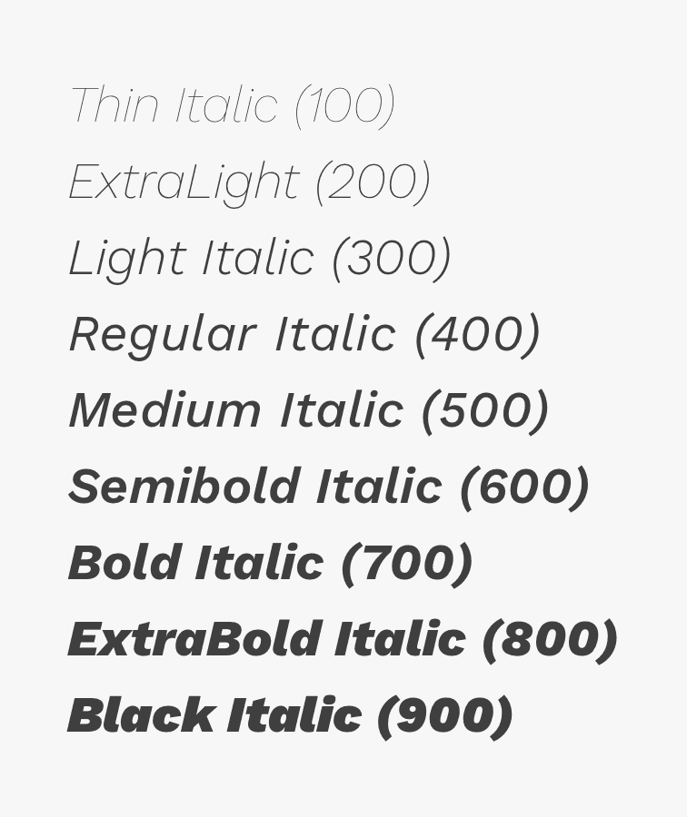 font italic