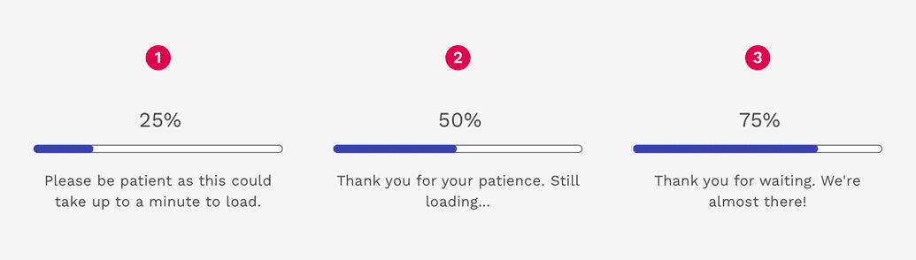 example progress bar message
